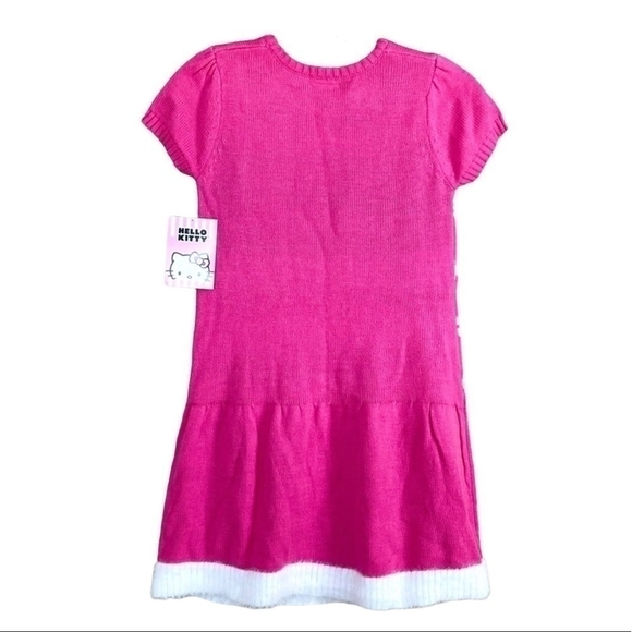 NWT Girls Dress HELLO KITTY Pink Sweater Dress Long Sleeve Dress - Picture 4 of 6